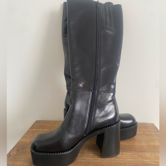 Jeffrey Campbell Women The Band Retro 90s Y2K Ins Black Platform Boots size 6.5 - Picture 5 of 6